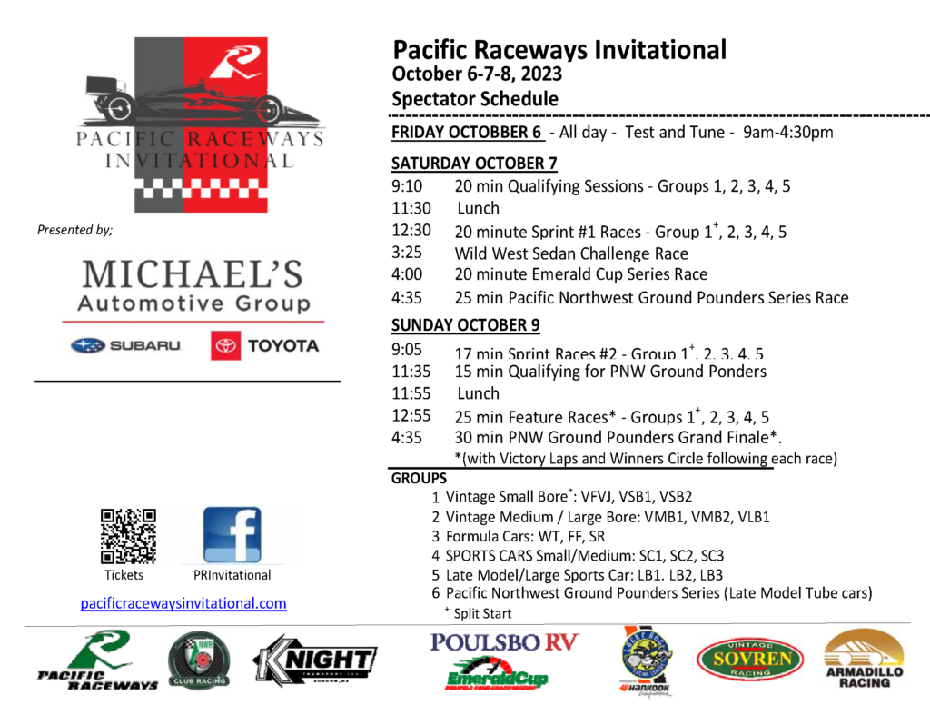 Spectator Tickets Pacific Raceways Invitational